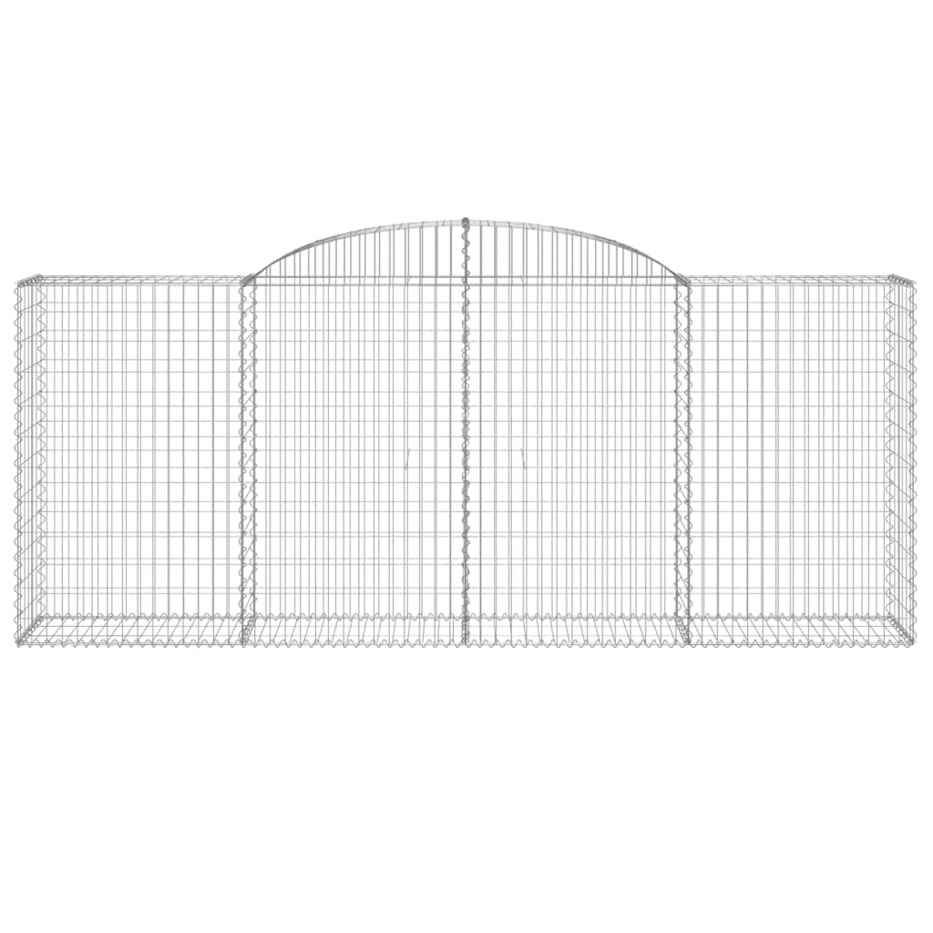 vidaXL Kosze gabionowe, 3 szt, 300x50x120/140 cm, galwanizowane żelazo