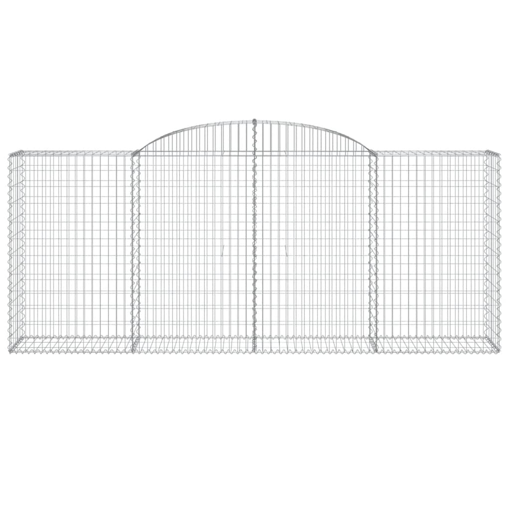 vidaXL Kosze gabionowe, 8 szt, 300x50x120/140 cm, galwanizowane żelazo