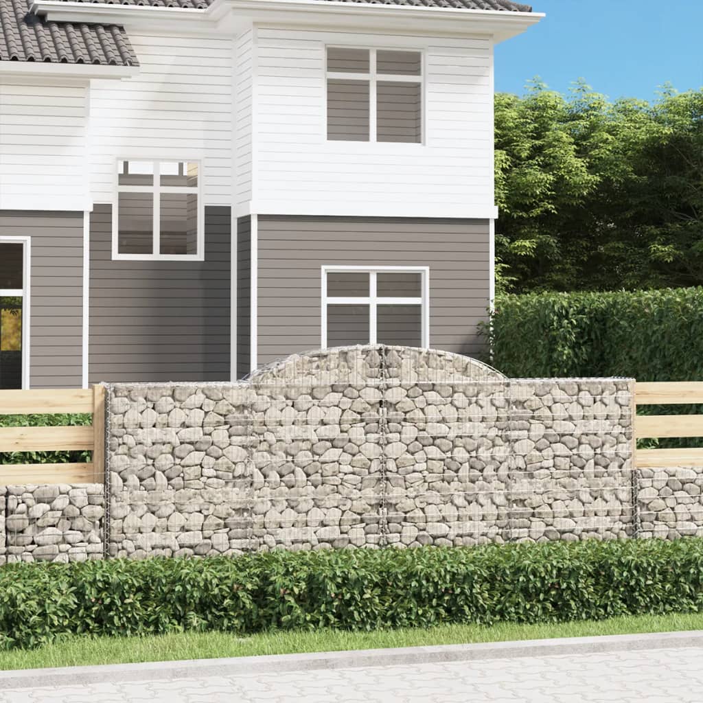 vidaXL Kosze gabionowe, 15 szt, 300x50x120/140cm, galwanizowane żelazo