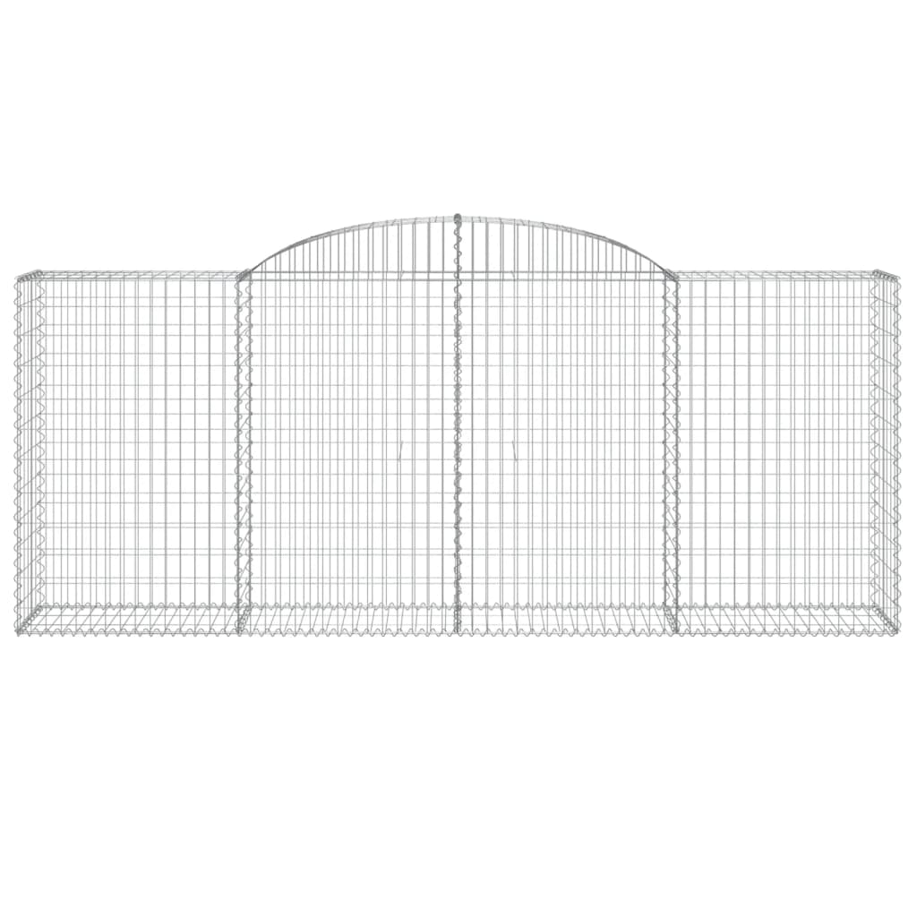 vidaXL Kosze gabionowe, 17 szt, 300x50x120/140cm, galwanizowane żelazo