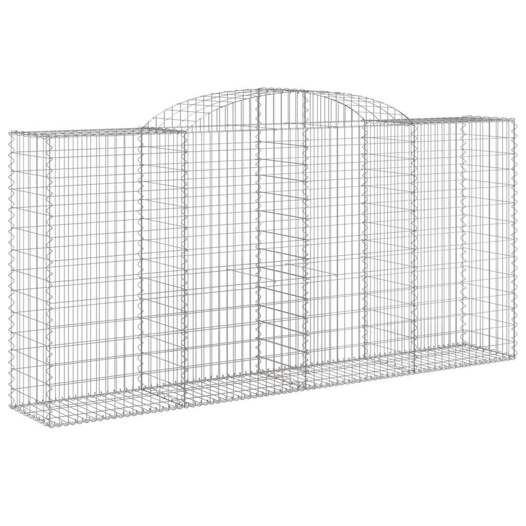 vidaXL Kosze gabionowe, 2 szt, 300x50x140/160 cm, galwanizowane żelazo