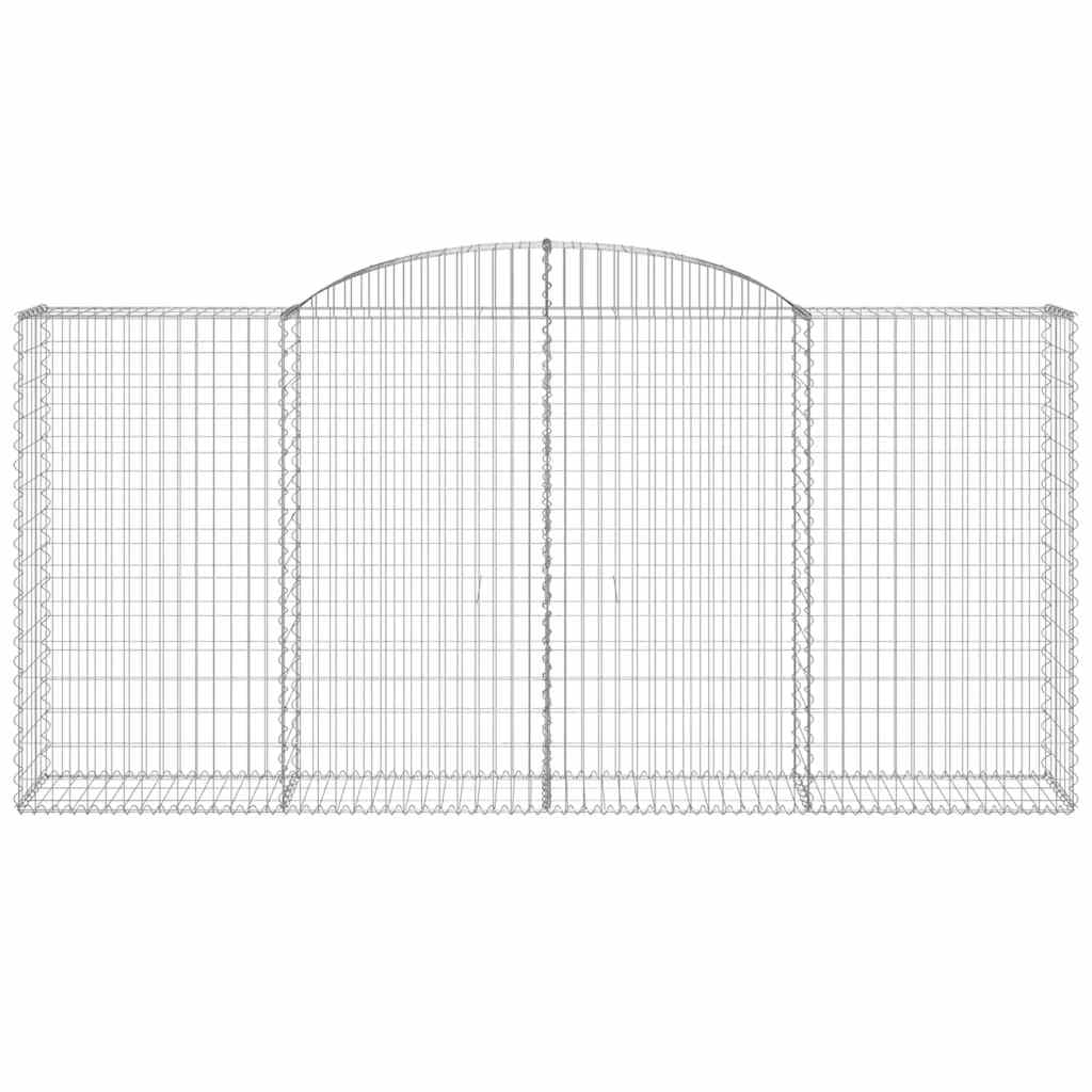 vidaXL Kosze gabionowe, 2 szt, 300x50x140/160 cm, galwanizowane żelazo