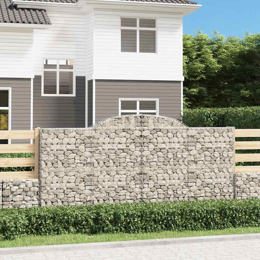 vidaXL Kosze gabionowe, 2 szt, 300x50x140/160 cm, galwanizowane żelazo