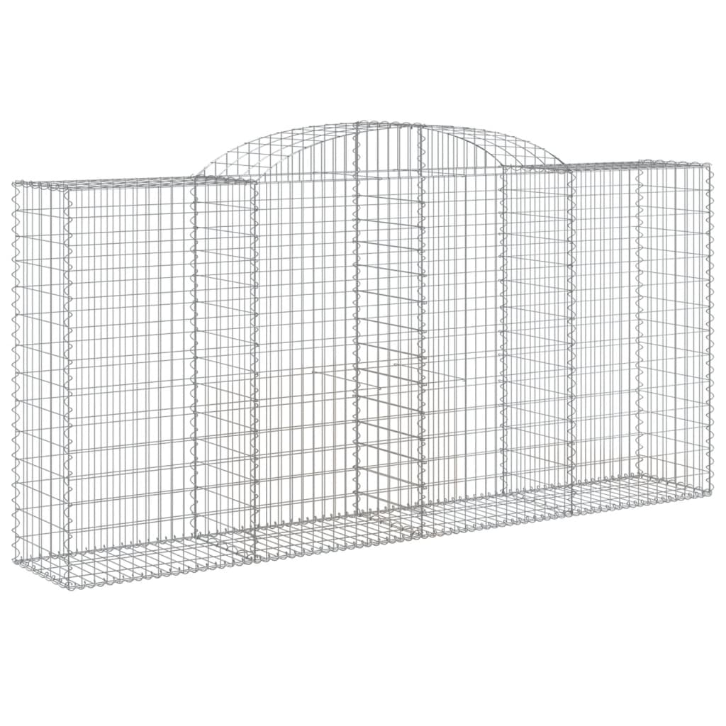 vidaXL Kosze gabionowe, 7 szt, 300x50x140/160 cm, galwanizowane żelazo