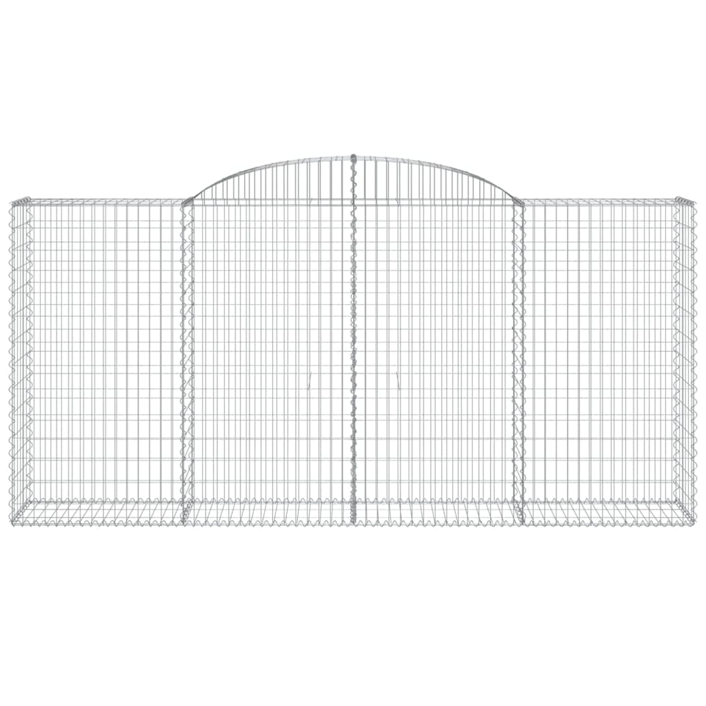 vidaXL Kosze gabionowe, 9 szt, 300x50x140/160 cm, galwanizowane żelazo