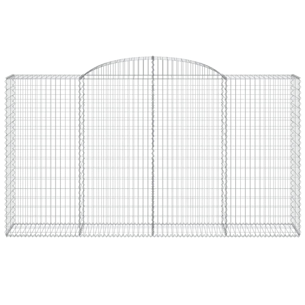 vidaXL Kosze gabionowe, 7 szt, 300x50x160/180 cm, galwanizowane żelazo