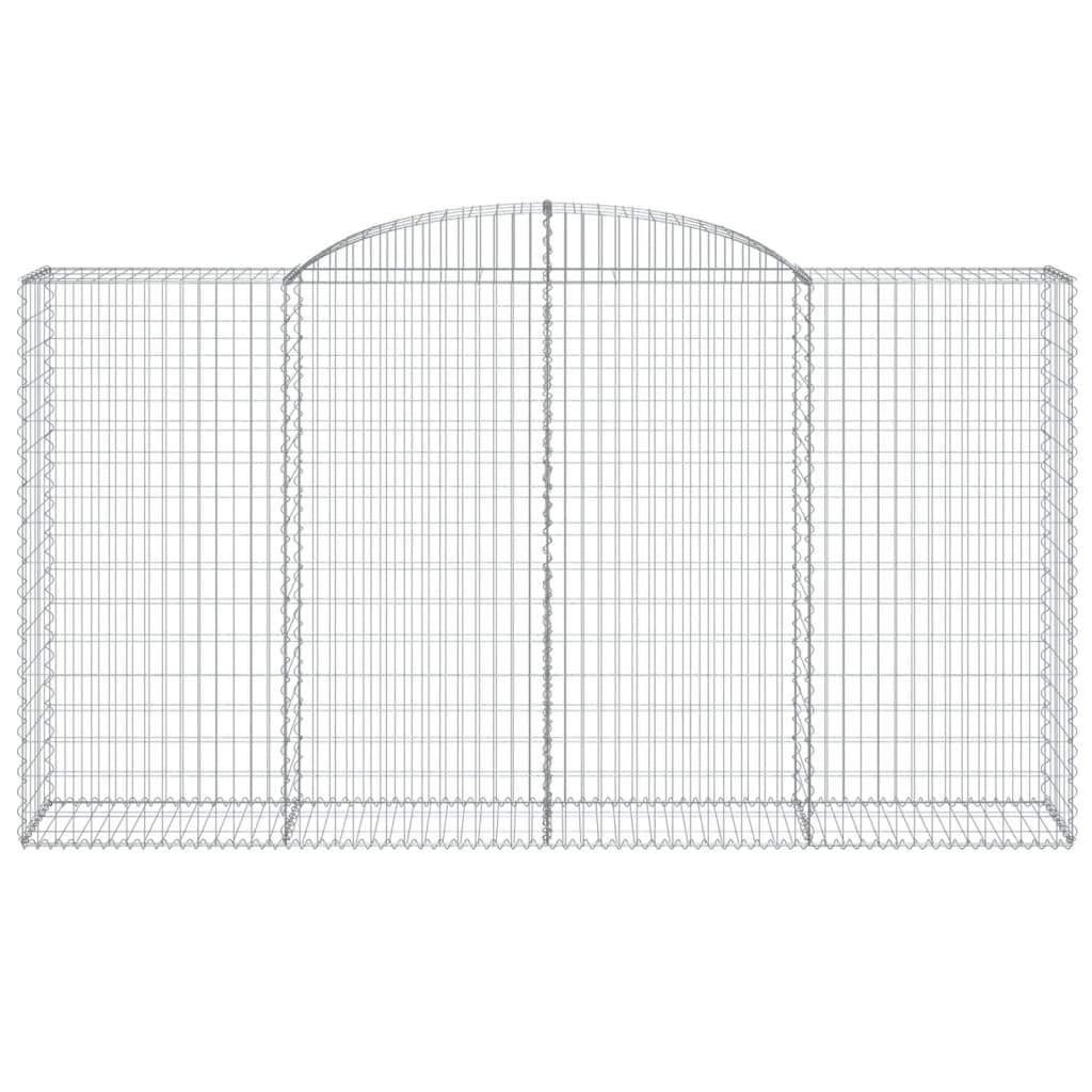 vidaXL Kosze gabionowe, 9 szt, 300x50x160/180 cm, galwanizowane żelazo