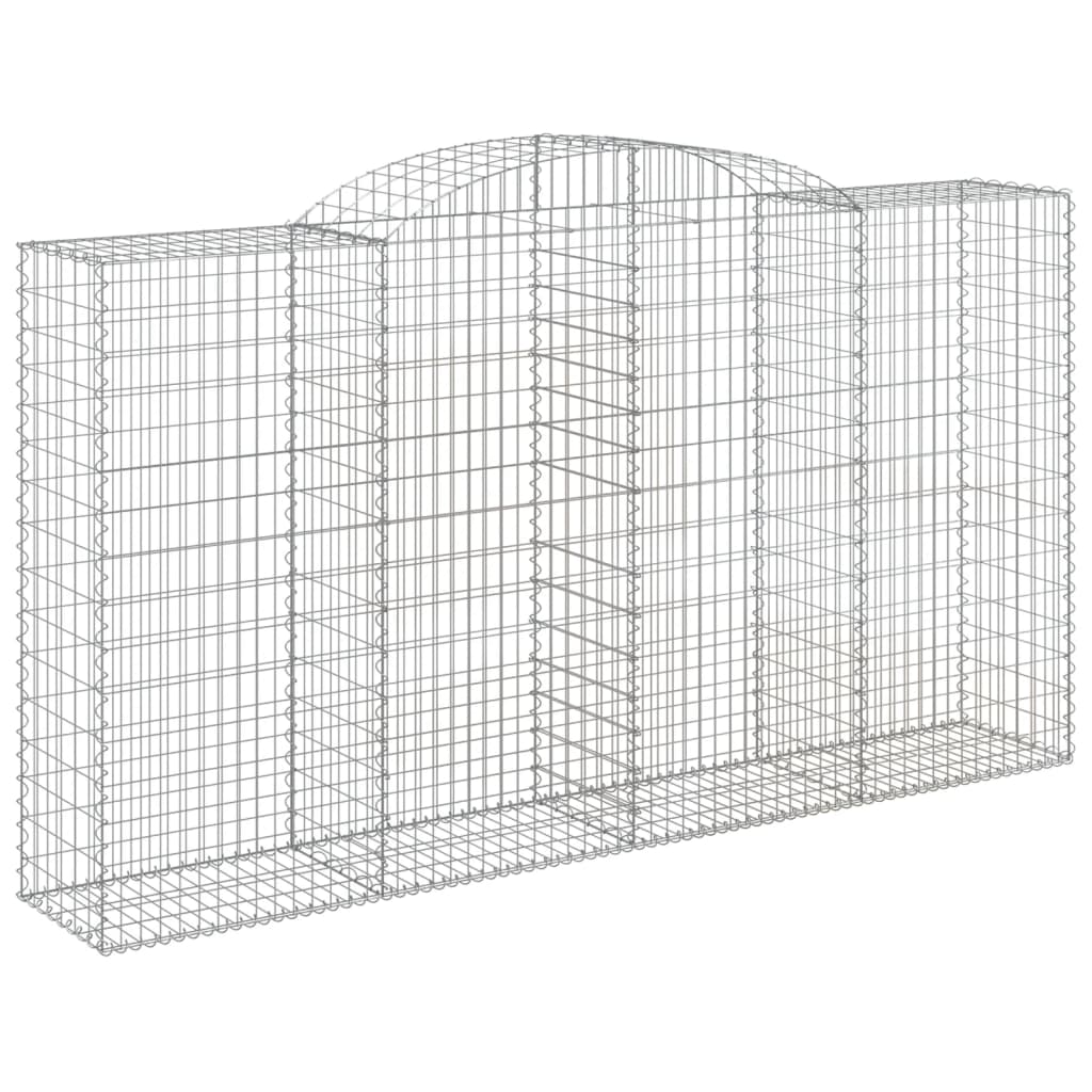 vidaXL Kosze gabionowe, 12 szt, 300x50x160/180cm, galwanizowane żelazo