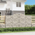 vidaXL Kosze gabionowe, 15 szt, 300x50x160/180cm, galwanizowane żelazo