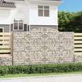 vidaXL Kosze gabionowe, 5 szt, 300x50x180/200 cm, galwanizowane żelazo