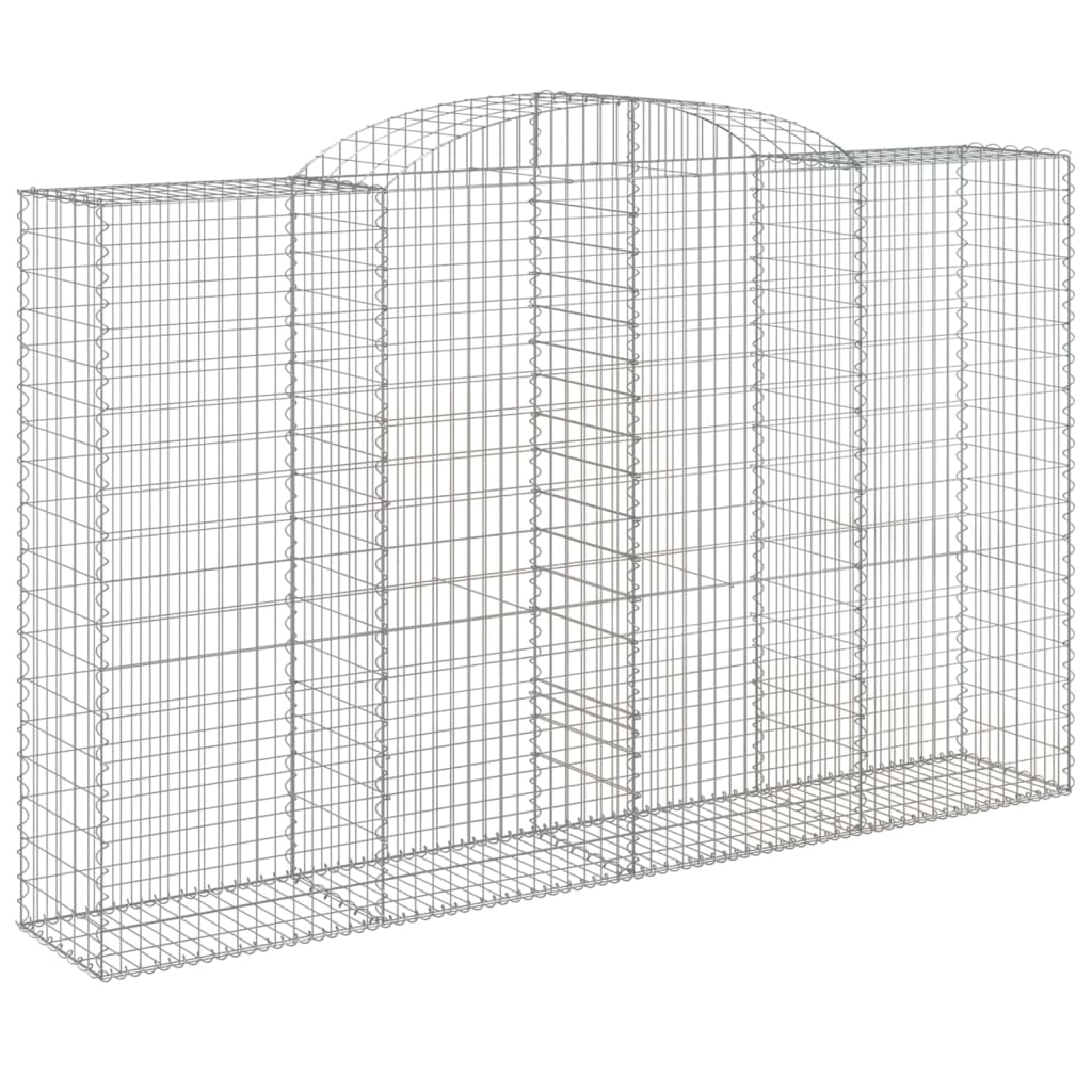 vidaXL Kosze gabionowe, 7 szt, 300x50x180/200 cm, galwanizowane żelazo