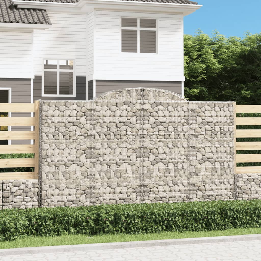 vidaXL Kosze gabionowe, 8 szt, 300x50x180/200 cm, galwanizowane żelazo