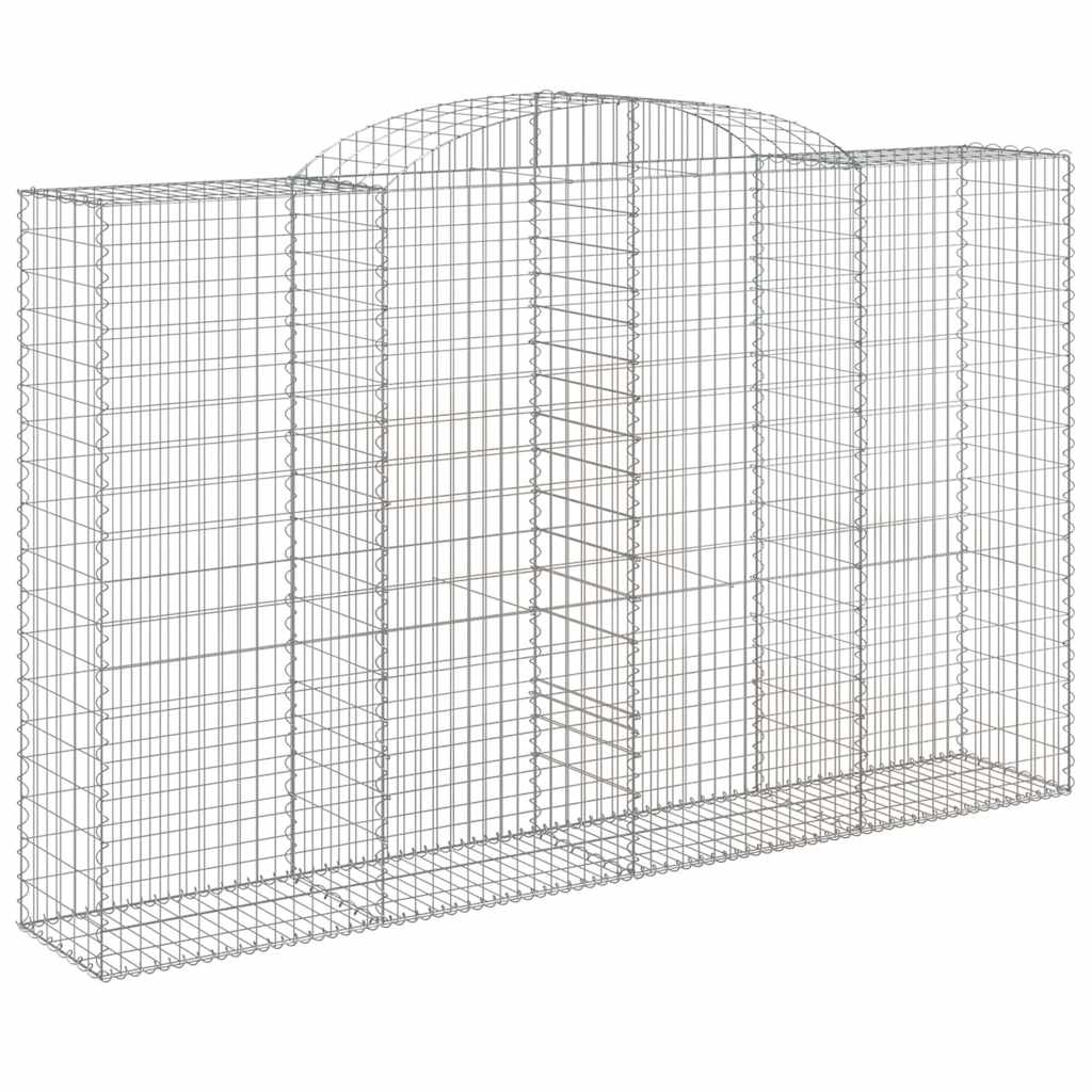 vidaXL Kosze gabionowe, 11 szt, 300x50x180/200cm, galwanizowane żelazo