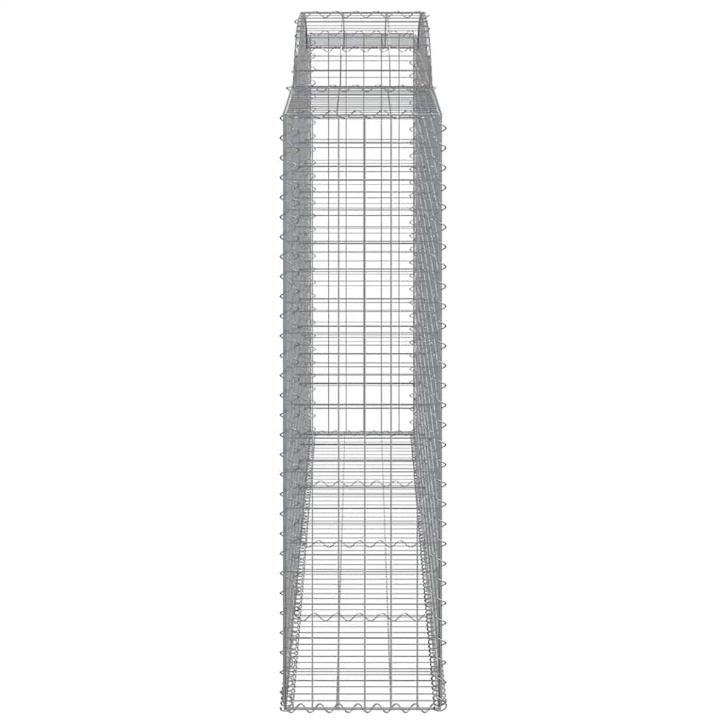 vidaXL Kosze gabionowe, 11 szt, 300x50x180/200cm, galwanizowane żelazo