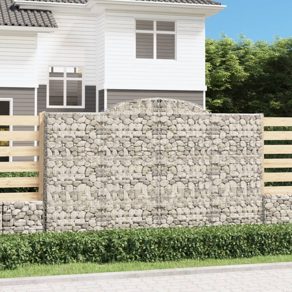vidaXL Kosze gabionowe, 17 szt, 300x50x180/200cm, galwanizowane żelazo