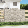 vidaXL Kosze gabionowe, 4 szt, 300x50x200/220 cm, galwanizowane żelazo