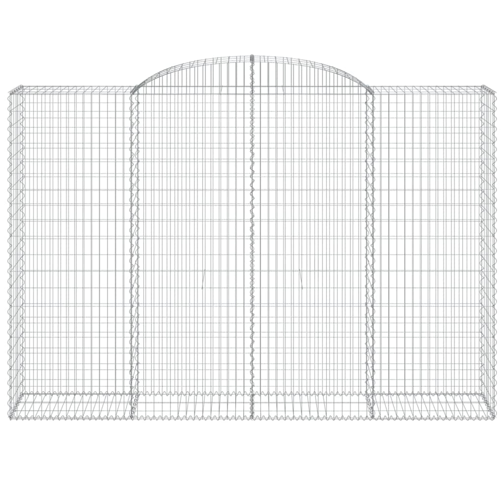 vidaXL Kosze gabionowe, 7 szt, 300x50x200/220 cm, galwanizowane żelazo