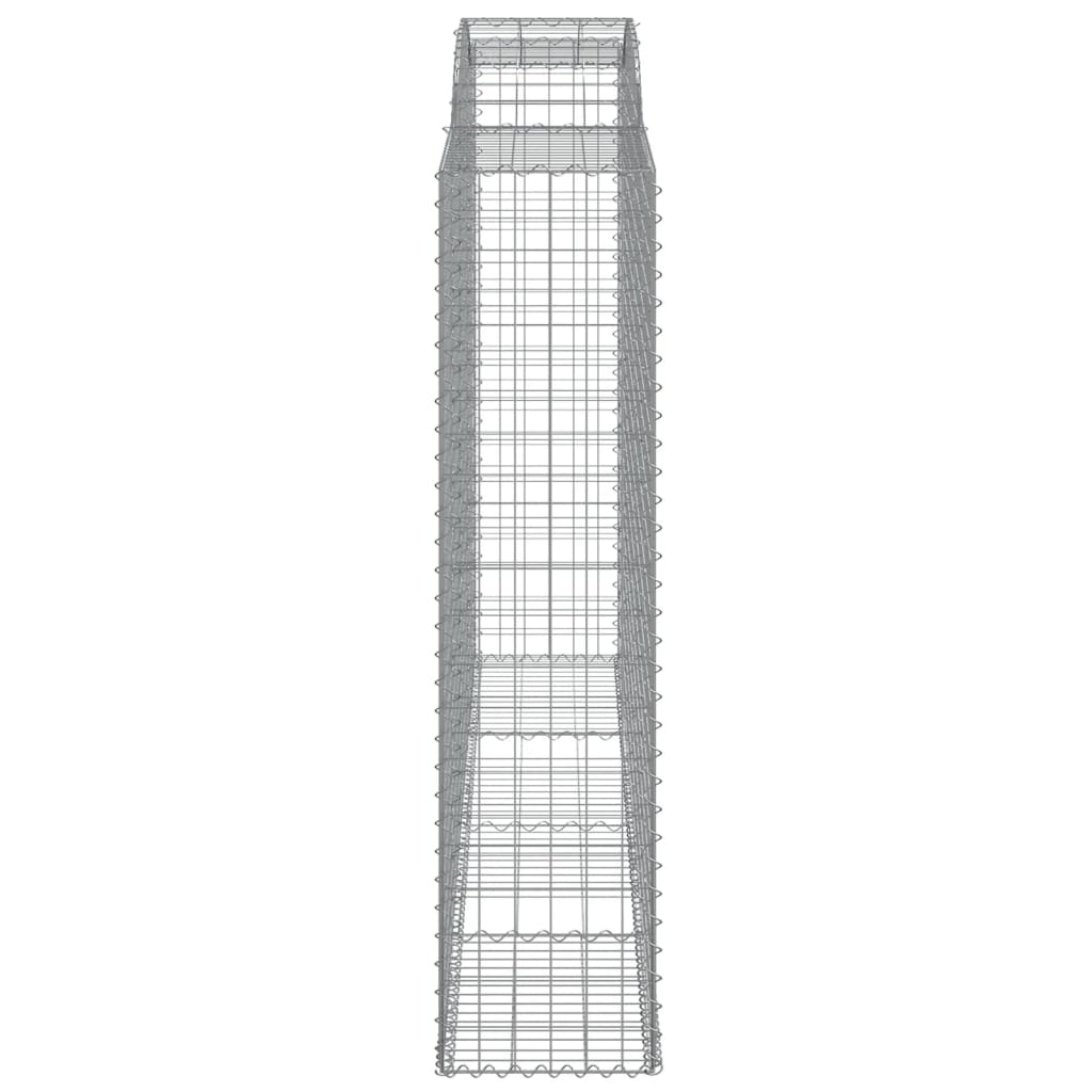 vidaXL Kosze gabionowe, 7 szt, 300x50x200/220 cm, galwanizowane żelazo