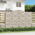vidaXL Kosze gabionowe, 12 szt, 300x50x200/220cm, galwanizowane żelazo