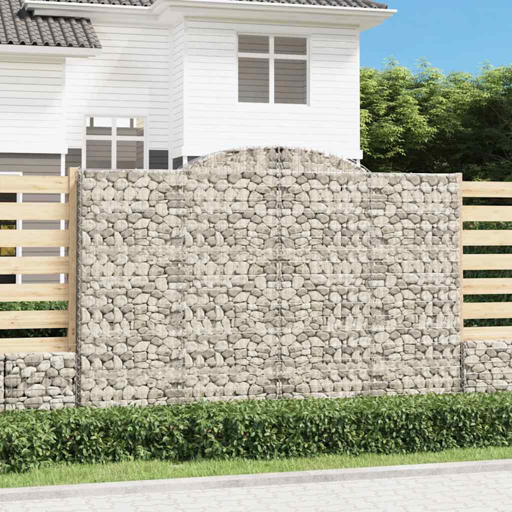 vidaXL Kosze gabionowe, 12 szt, 300x50x200/220cm, galwanizowane żelazo