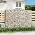 vidaXL Kosze gabionowe, 2 szt, 300x50x220/240 cm, galwanizowane żelazo