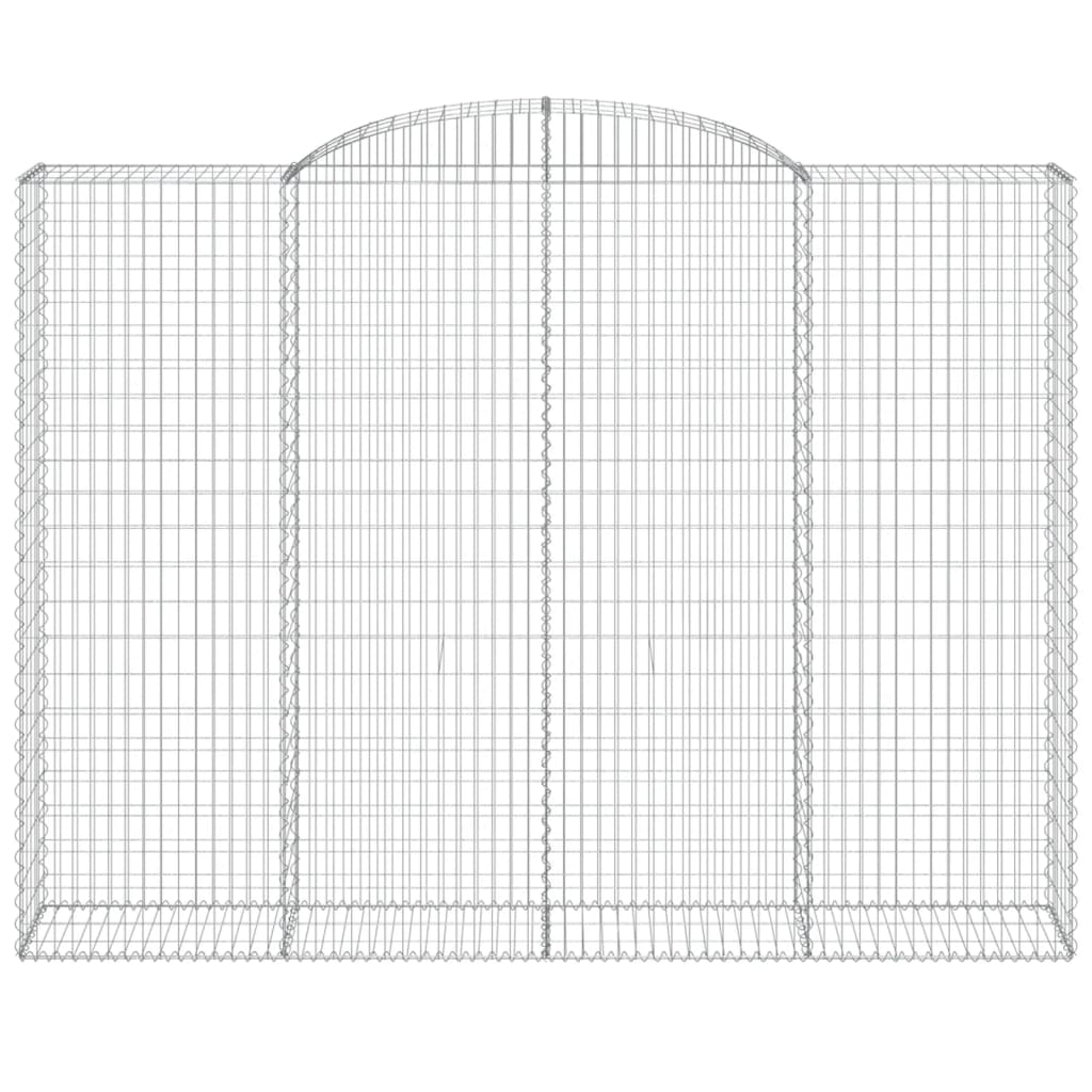 vidaXL Kosze gabionowe, 3 szt, 300x50x220/240 cm, galwanizowane żelazo