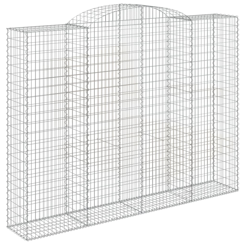 vidaXL Kosze gabionowe, 7 szt, 300x50x220/240 cm, galwanizowane żelazo