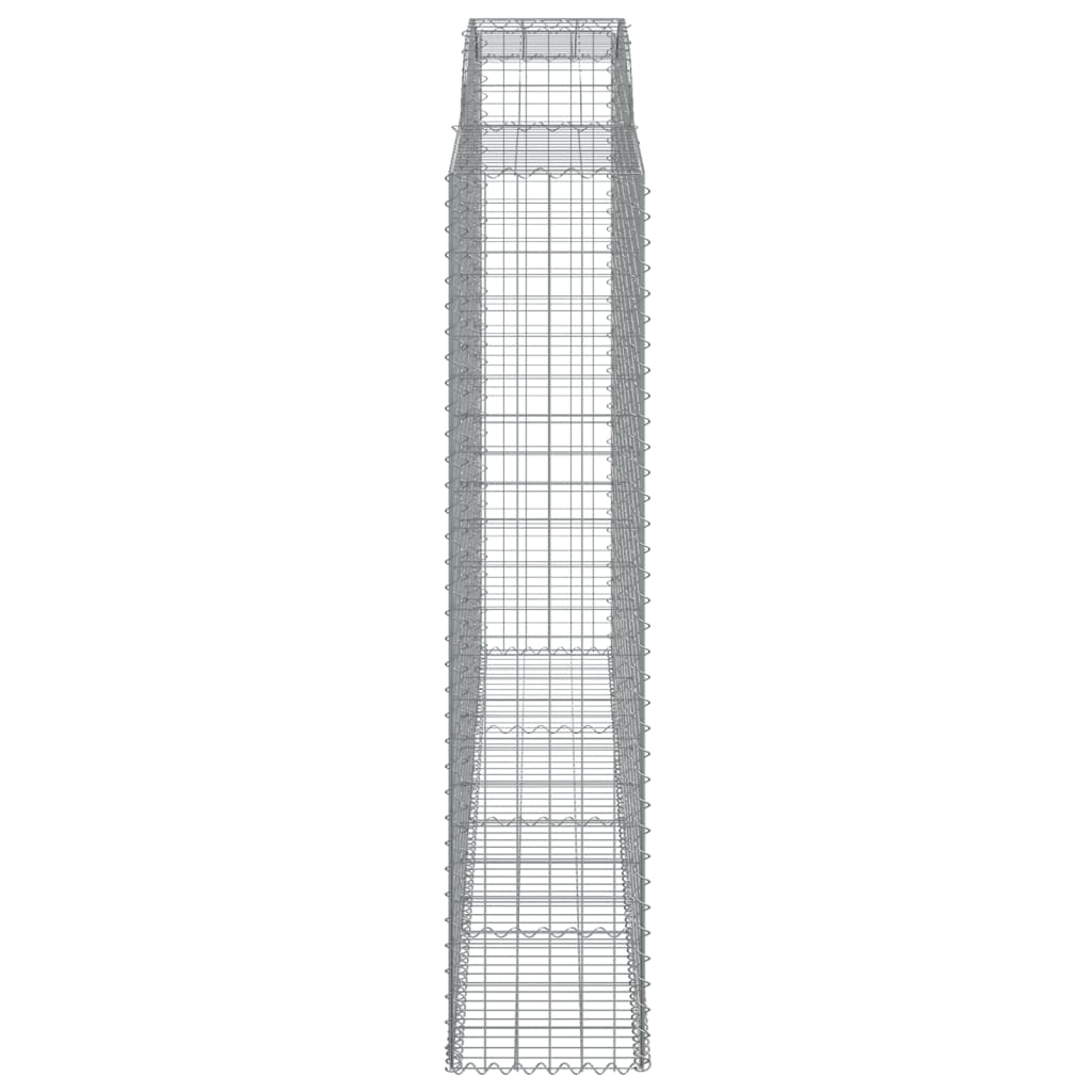 vidaXL Kosze gabionowe, 7 szt, 300x50x220/240 cm, galwanizowane żelazo