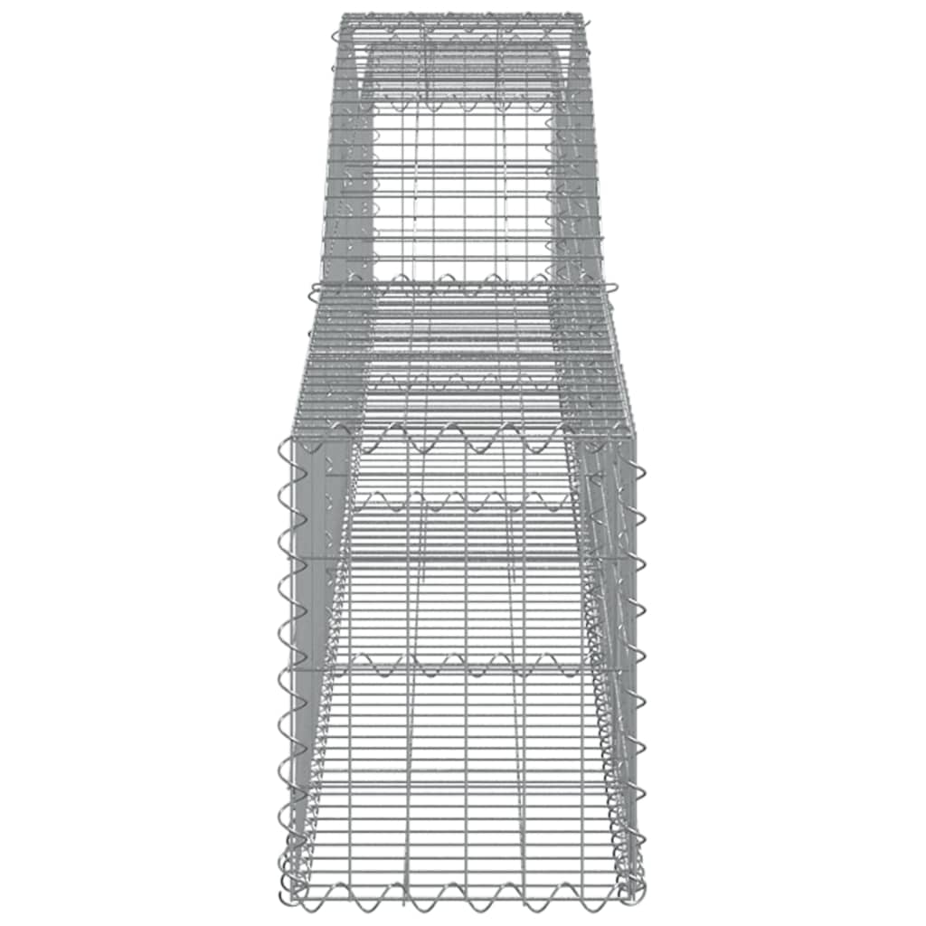 vidaXL Kosze gabionowe, 3 szt, 400x30x40/60 cm, galwanizowane żelazo