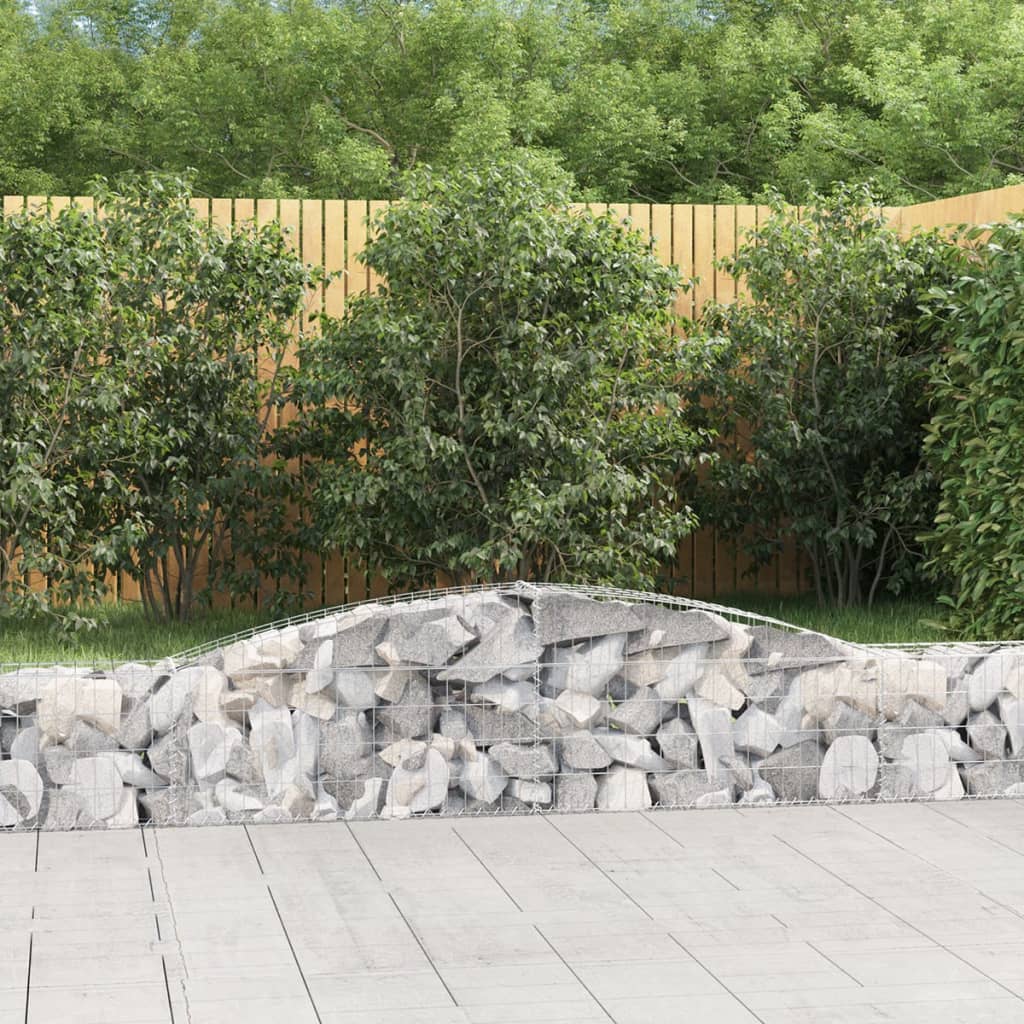 vidaXL Kosze gabionowe, 3 szt, 400x30x40/60 cm, galwanizowane żelazo