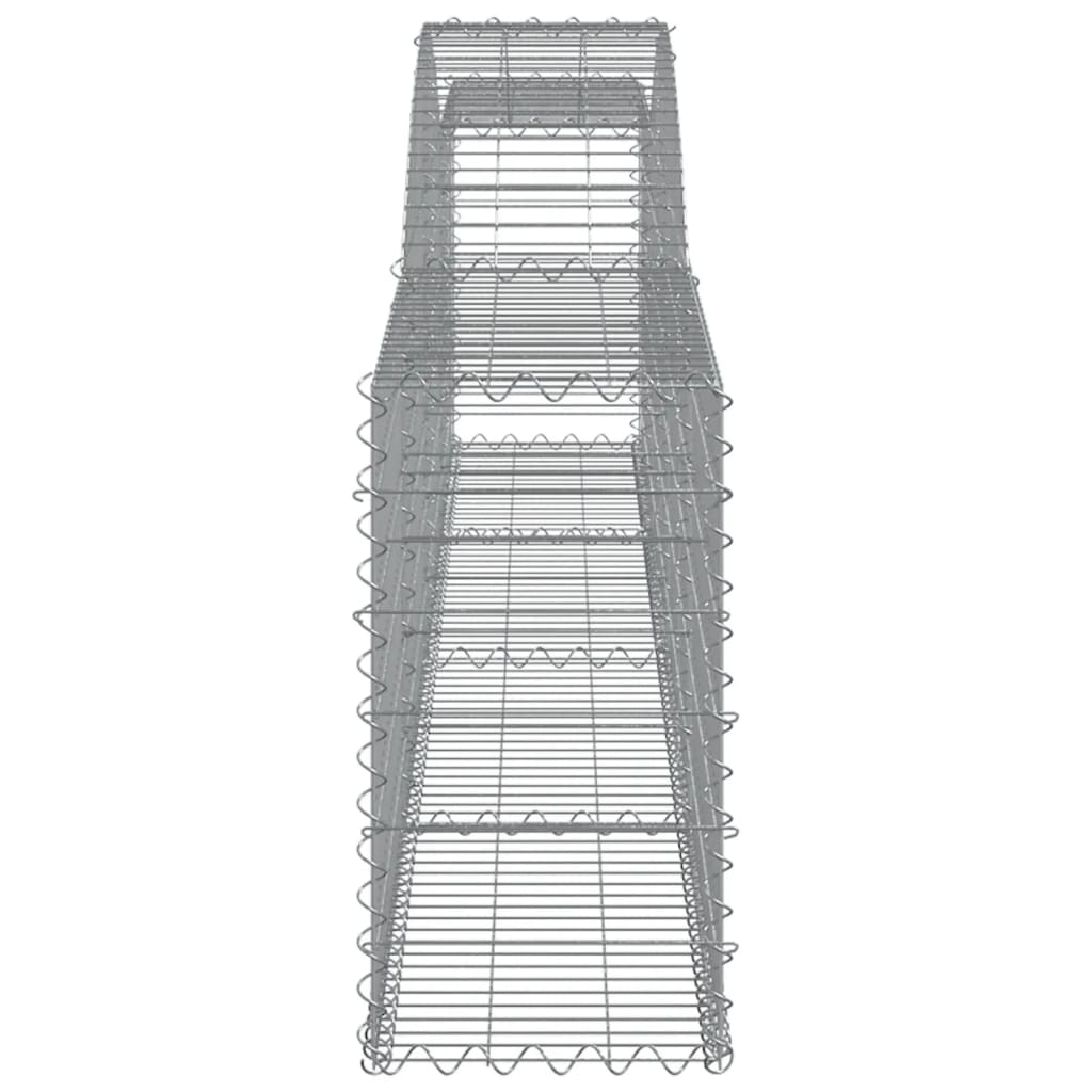 vidaXL Kosze gabionowe, 2 szt, 400x30x60/80 cm, galwanizowane żelazo