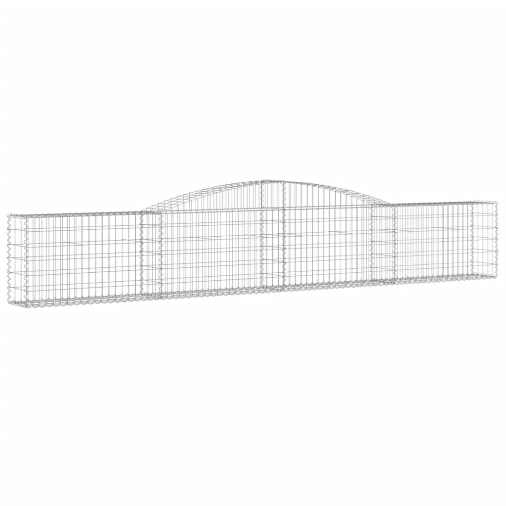 vidaXL Kosze gabionowe, 3 szt, 400x30x60/80 cm, galwanizowane żelazo