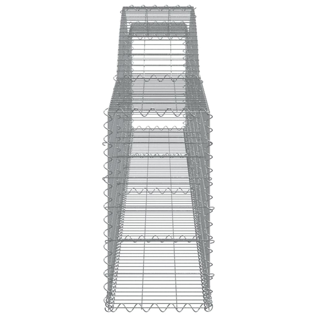 vidaXL Kosze gabionowe, 3 szt, 400x30x60/80 cm, galwanizowane żelazo
