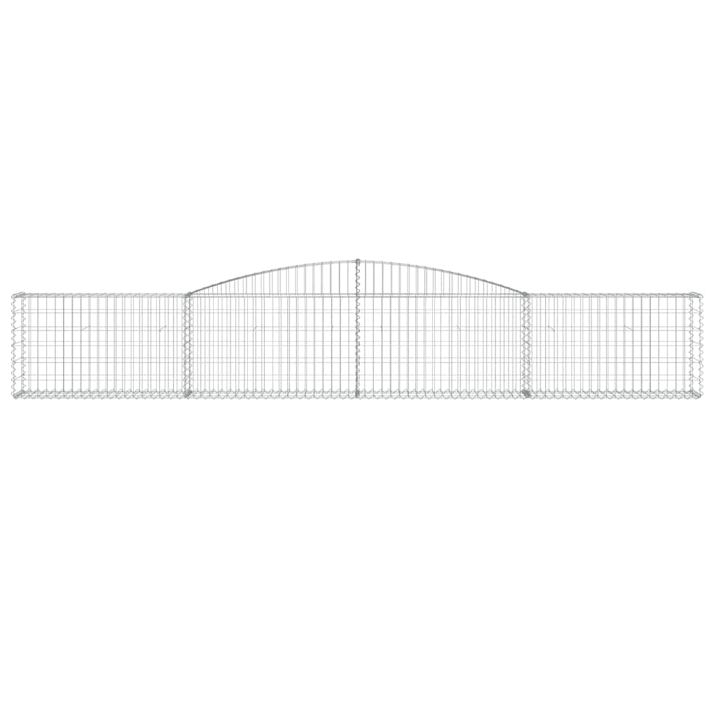 vidaXL Kosze gabionowe, 4 szt, 400x30x60/80 cm, galwanizowane żelazo
