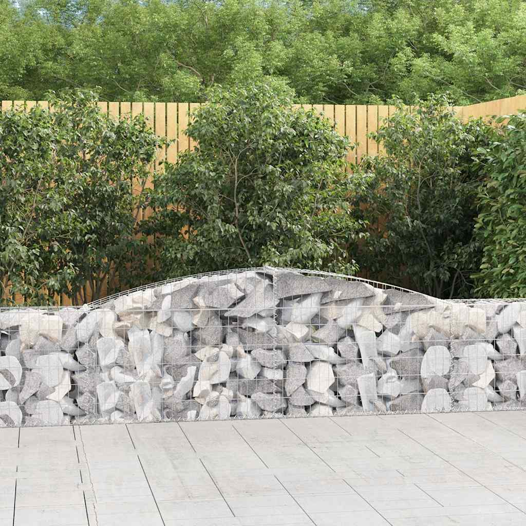 vidaXL Kosze gabionowe, 4 szt, 400x30x60/80 cm, galwanizowane żelazo
