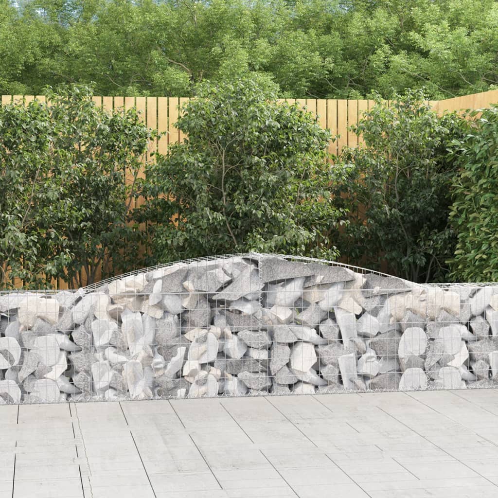 vidaXL Kosze gabionowe, 6 szt, 400x30x60/80 cm, galwanizowane żelazo