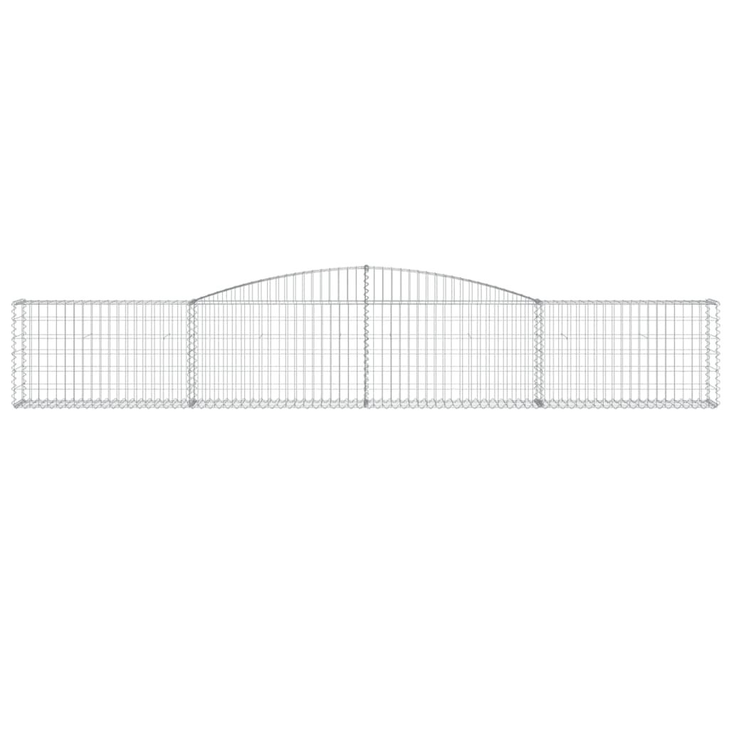 vidaXL Kosze gabionowe, 7 szt, 400x30x60/80 cm, galwanizowane żelazo