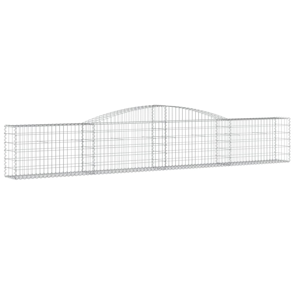vidaXL Kosze gabionowe, 8 szt, 400x30x60/80 cm, galwanizowane żelazo