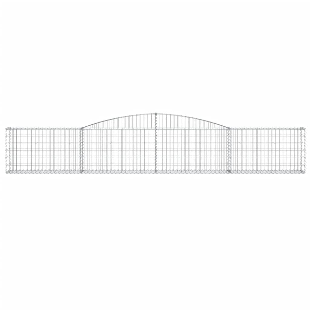 vidaXL Kosze gabionowe, 8 szt, 400x30x60/80 cm, galwanizowane żelazo