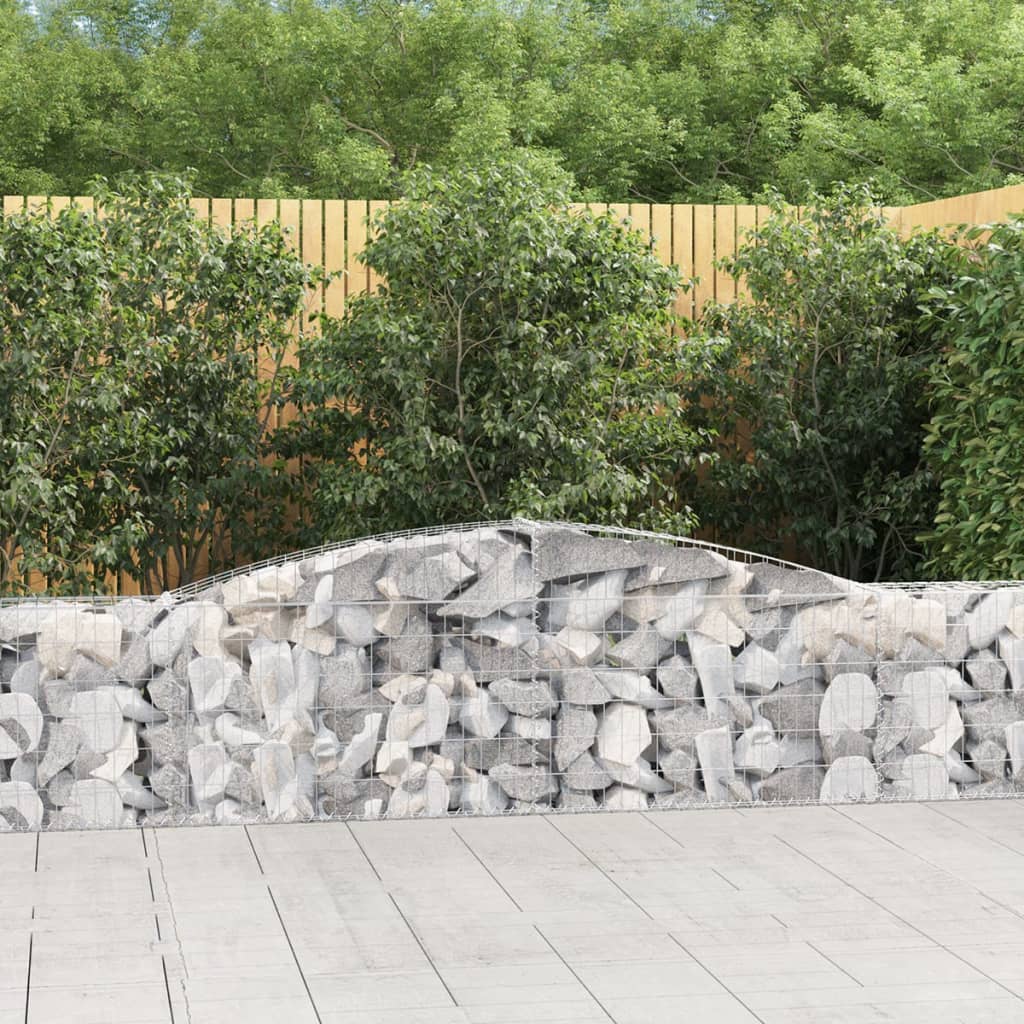 vidaXL Kosze gabionowe, 9 szt, 400x30x60/80 cm, galwanizowane żelazo