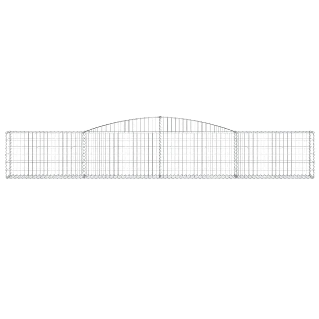 vidaXL Kosze gabionowe, 15 szt, 400x30x60/80 cm, galwanizowane żelazo