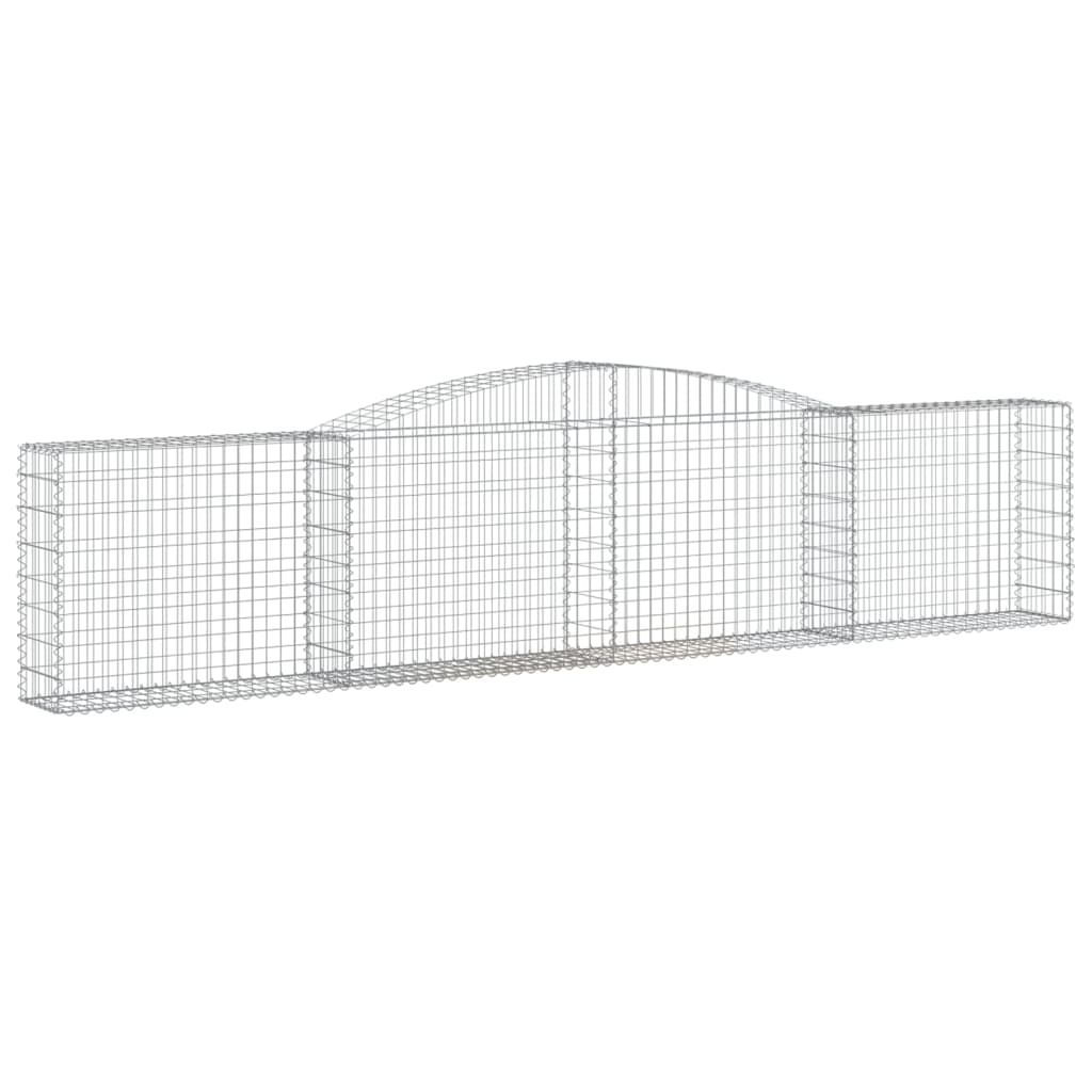 vidaXL Kosze gabionowe, 2 szt, 400x30x80/100 cm, galwanizowane żelazo