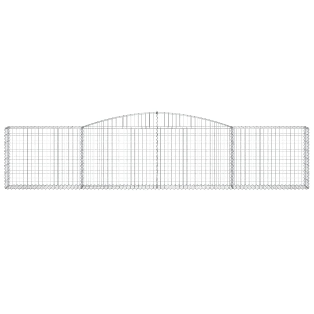 vidaXL Kosze gabionowe, 2 szt, 400x30x80/100 cm, galwanizowane żelazo