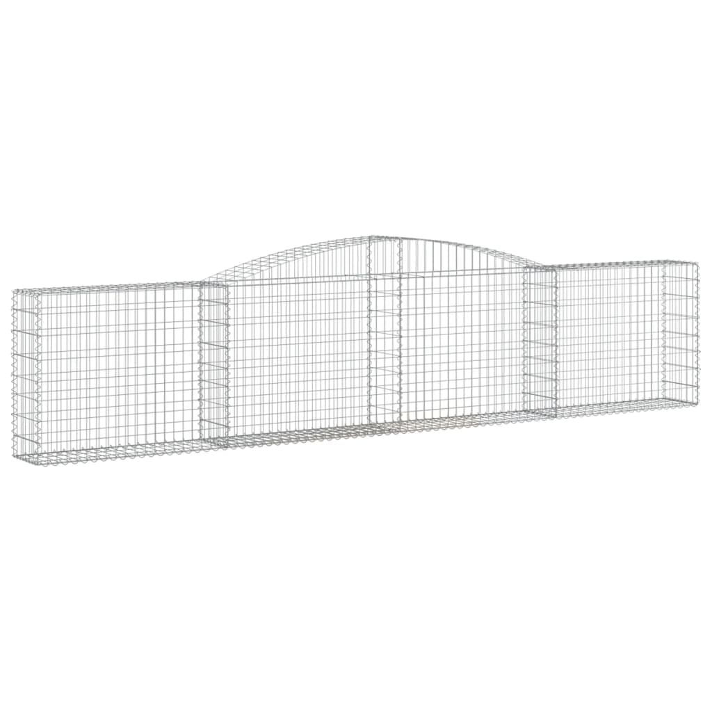 vidaXL Kosze gabionowe, 4 szt, 400x30x80/100 cm, galwanizowane żelazo