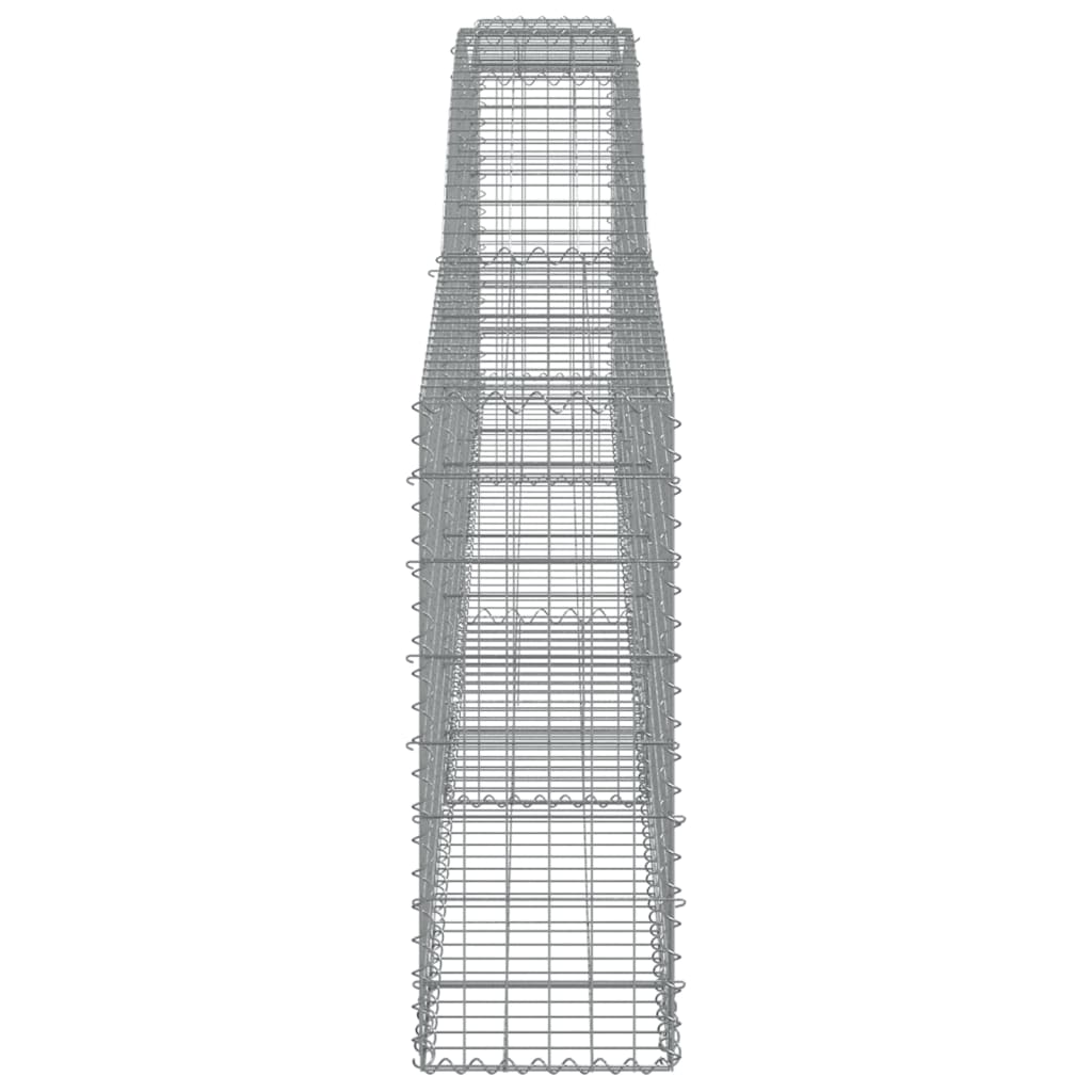 vidaXL Kosze gabionowe, 4 szt, 400x30x80/100 cm, galwanizowane żelazo