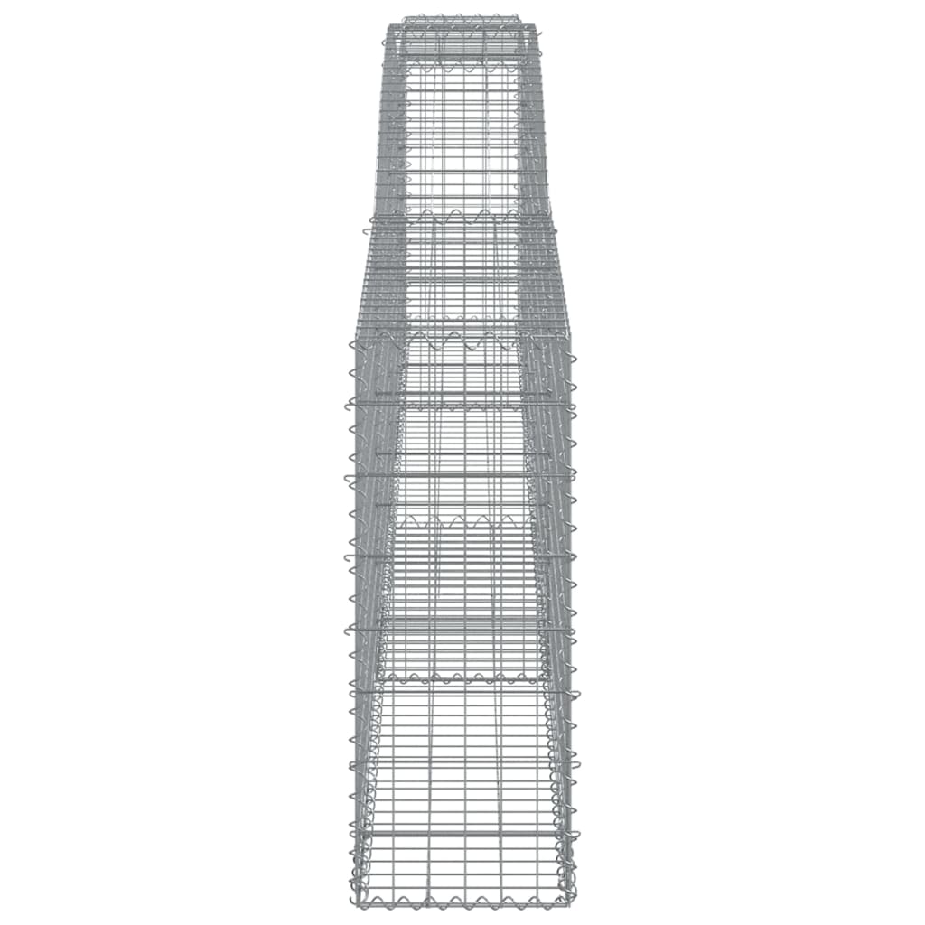 vidaXL Kosze gabionowe, 7 szt, 400x30x80/100 cm, galwanizowane żelazo