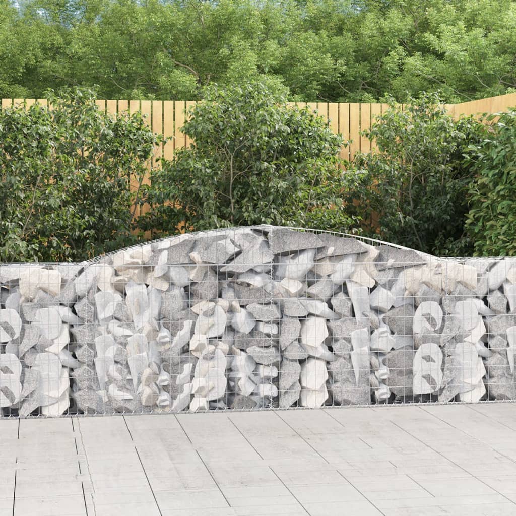vidaXL Kosze gabionowe, 8 szt, 400x30x80/100 cm, galwanizowane żelazo