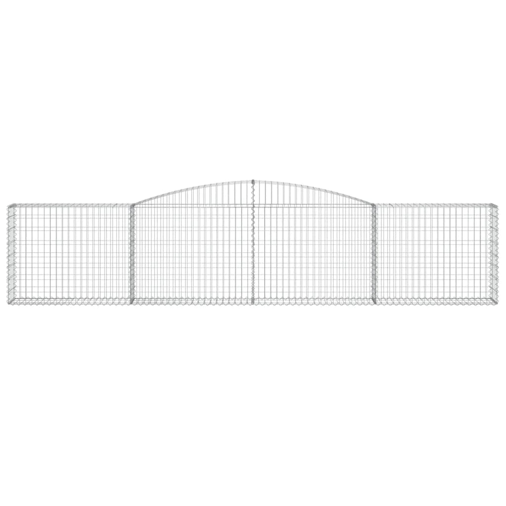 vidaXL Kosze gabionowe, 9 szt, 400x30x80/100 cm, galwanizowane żelazo