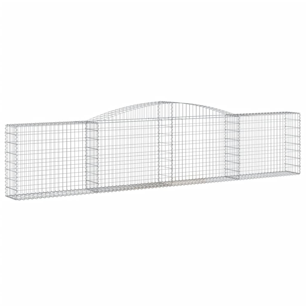 vidaXL Kosze gabionowe, 15 szt, 400x30x80/100 cm, galwanizowane żelazo
