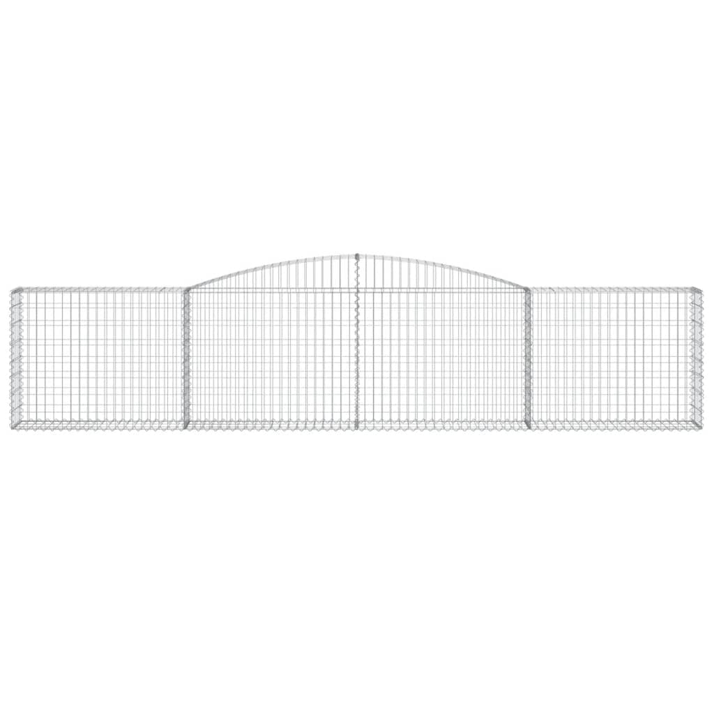 vidaXL Kosze gabionowe, 15 szt, 400x30x80/100 cm, galwanizowane żelazo